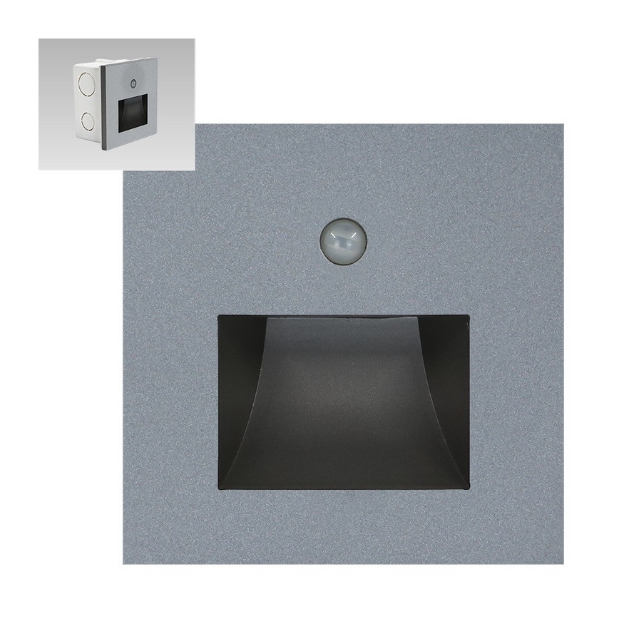 Emithor 70416 - LED Oświetlenie schodów z czujnikiem SUNNY LED/1W/230V 4000K szare