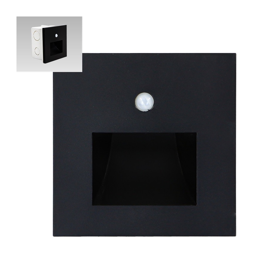Emithor 70418 - LED Oświetlenie schodów z czujnikiem SUNNY LED/1W/230V 4000K czarne