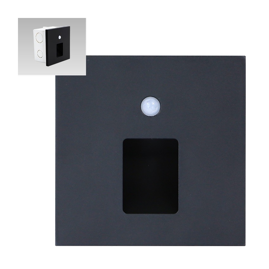 Emithor 70424 - LED Oświetlenie schodów z czujnikiem VIX LED/1W/230V 4000K czarne