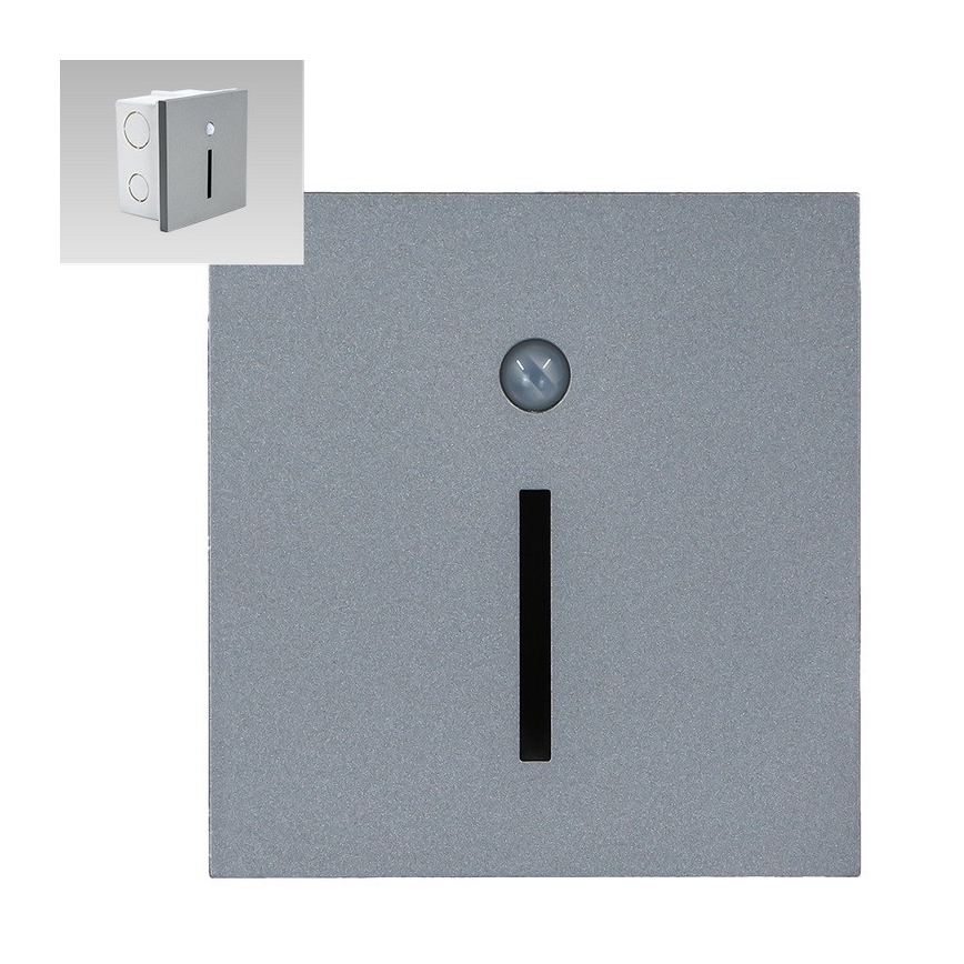 Emithor 70428 - LED oprawa schodowa z czujnikiem LINE LED/1W/230V 4000K szara
