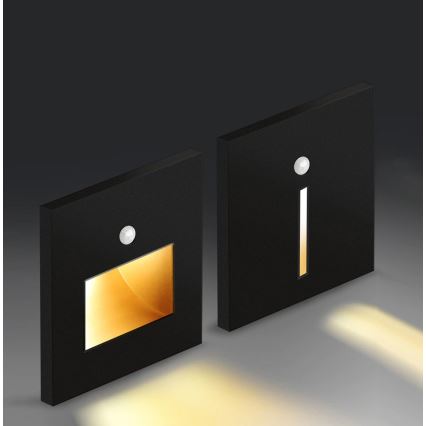 Emithor 70430 - LED oświetlenie schodowe z czujnikiem LINE LED/1W/230V czarne