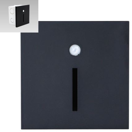 Emithor 70430 - LED oświetlenie schodowe z czujnikiem LINE LED/1W/230V czarne