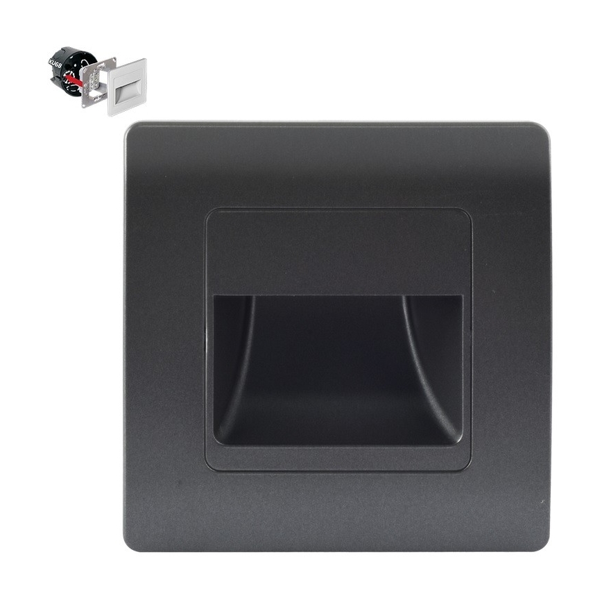 Emithor 70438 - LED Oświetlenie schodowe STEP LIGHT LED/1W/230V 4000K czarne