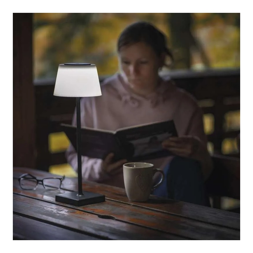 LED Ładowalna lampa ściemnialna KATIE LED/4W/10V 1800mAh IP44 CRI 90 czarna