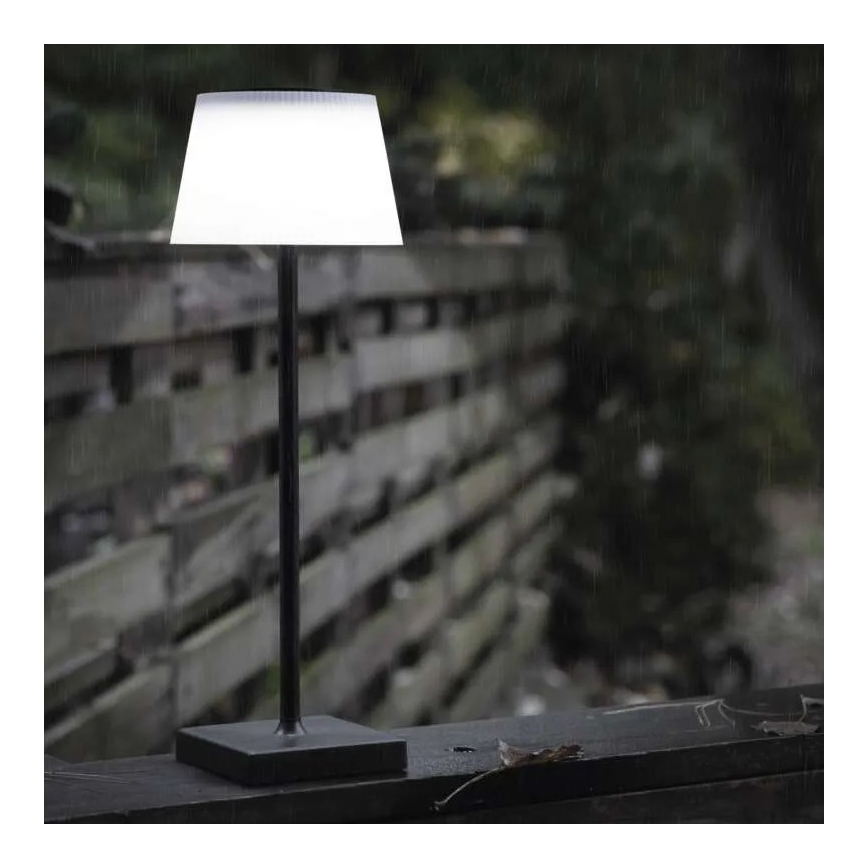 LED Ściemnialna akumulatorowa lampa KATIE LED/4W/10V 1800mAh IP44 CRI 90 czarna