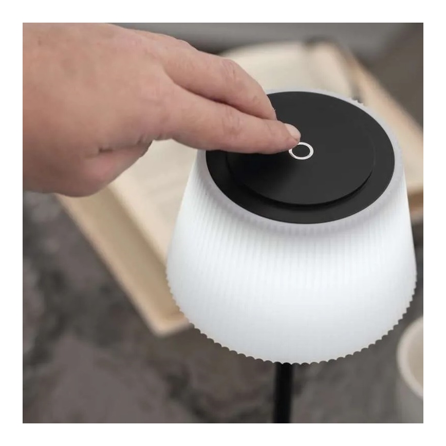 LED Ściemnialna akumulatorowa lampa KATIE LED/4W/10V 1800mAh IP44 CRI 90 czarna