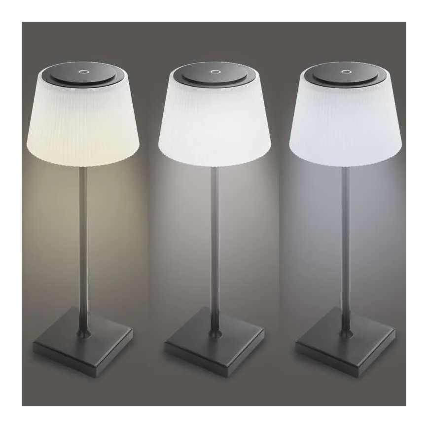 LED Ściemnialna akumulatorowa lampa KATIE LED/4W/10V 1800mAh IP44 CRI 90 czarna