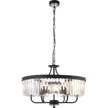 Endon 100711 - Żyrandol na łańcuchu CHESTERFIELD 6xE14/6W/230V Ø 55 cm czarny