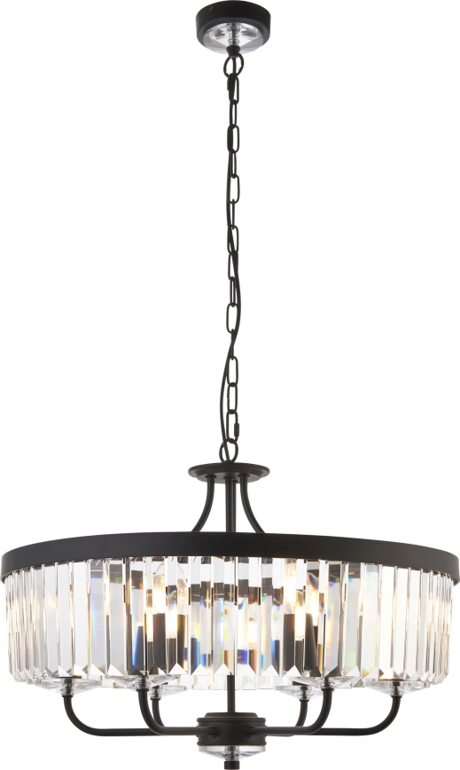 Endon 100711 - Żyrandol na łańcuchu CHESTERFIELD 6xE14/6W/230V Ø 55 cm czarny