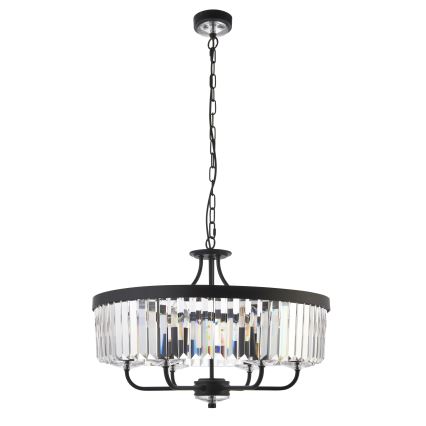Endon 100711 - Żyrandol na łańcuchu CHESTERFIELD 6xE14/6W/230V Ø 55 cm czarny