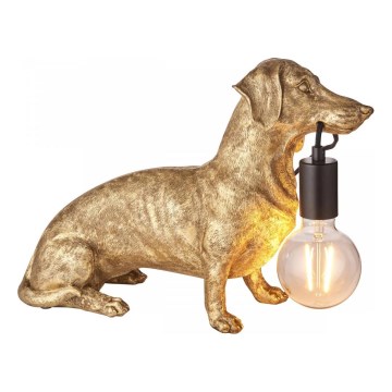 Endon 101187 - Lampa stołowa DACHSHUND 1xE27/10W/230V złota