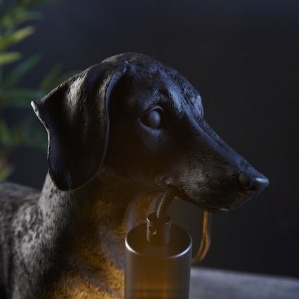 Endon 101188 - Lampa stołowa DACHSHUND 1xE27/10W/230V czarna