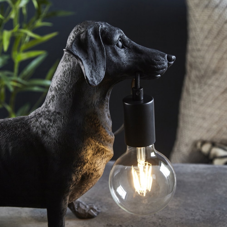 Endon 101188 - Lampa stołowa DACHSHUND 1xE27/10W/230V czarna