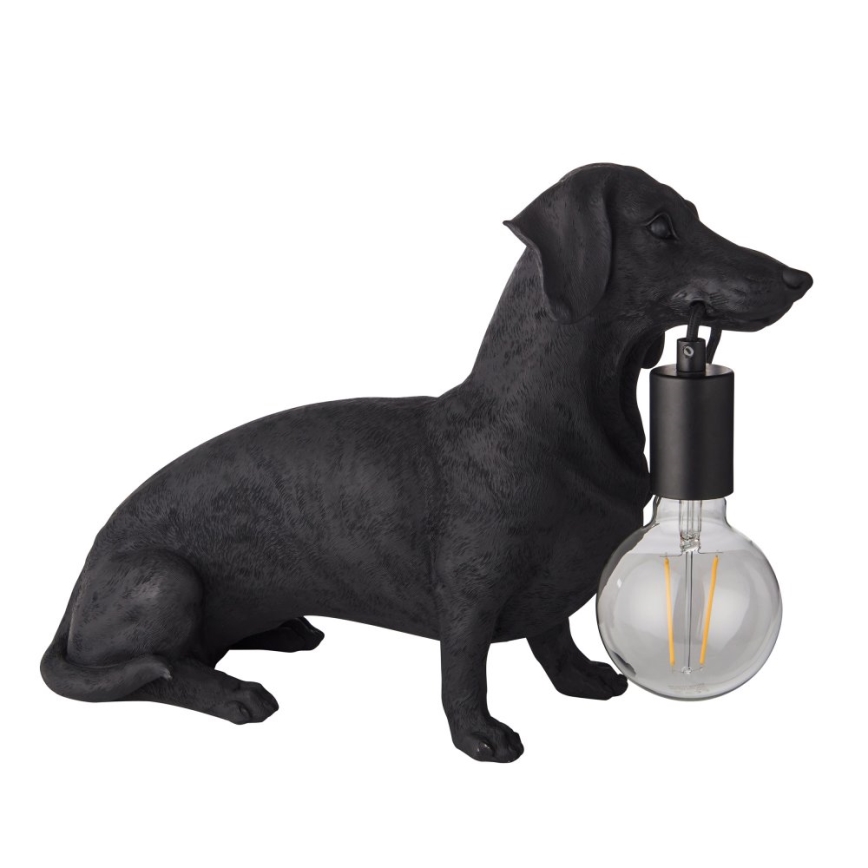 Endon 101188 - Lampa stołowa DACHSHUND 1xE27/10W/230V czarna