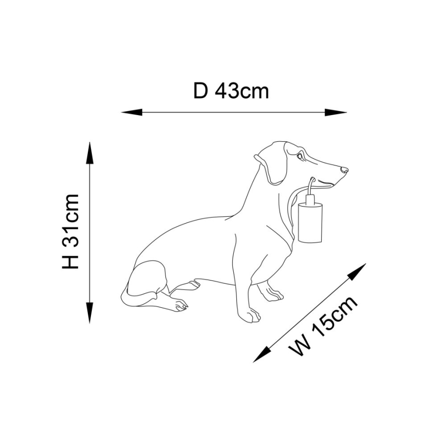 Endon 101188 - Lampa stołowa DACHSHUND 1xE27/10W/230V czarna
