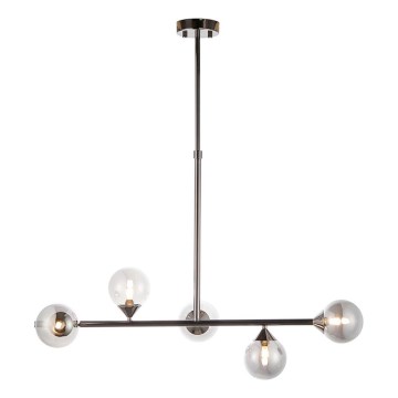 Endon 101348 - Żyrandol na pręcie OTIS 5xG9/3W/230V czarny chrom/dymna czerń