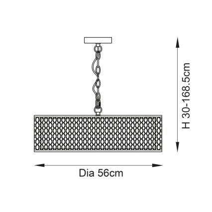 Endon 101569 - Żyrandol na łańcuchu CORDERO 3xE27/10W/230V złoty