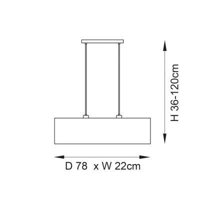 Endon 101692 - Żyrandol na lince LONGSHORE 2xE27/10W/230V beżowy