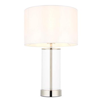 Endon 102674 - ściemnialna lampa stołowa LESSINA 1xE27/10W/230V błyszczący chrom/biały