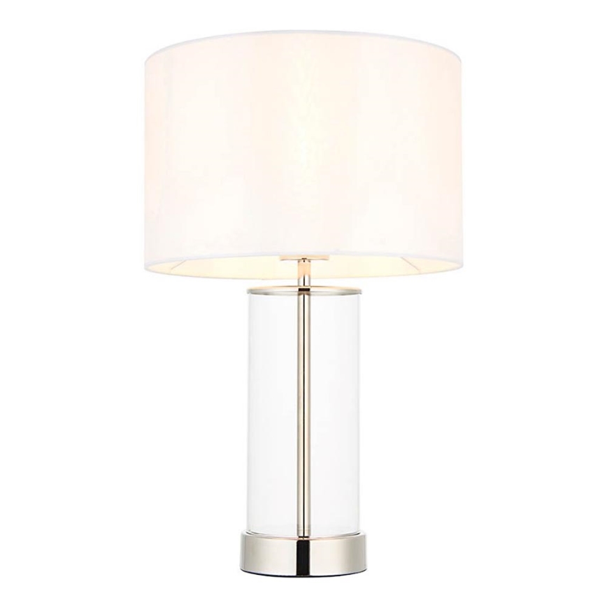 Endon 102674 - ściemnialna lampa stołowa LESSINA 1xE27/10W/230V błyszczący chrom/biały