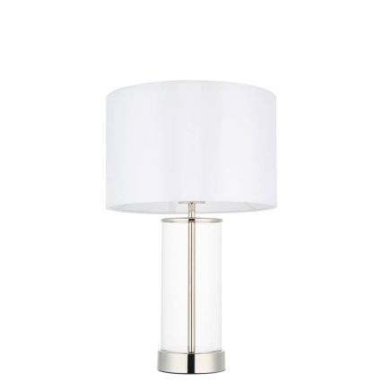 Endon 102674 - ściemnialna lampa stołowa LESSINA 1xE27/10W/230V błyszczący chrom/biały