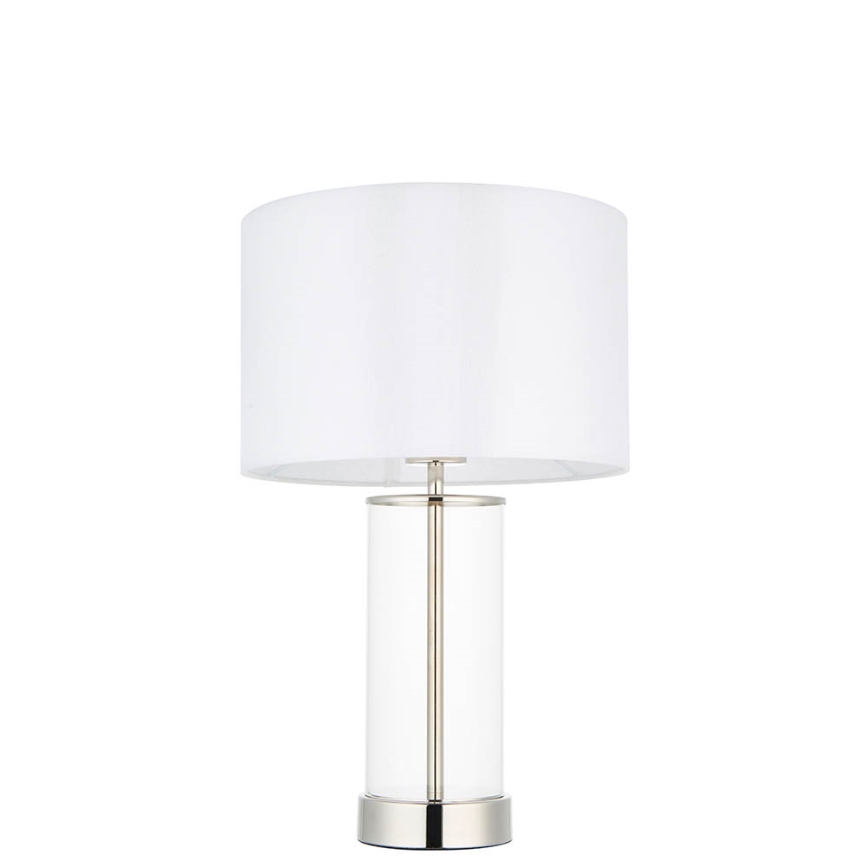 Endon 102674 - ściemnialna lampa stołowa LESSINA 1xE27/10W/230V błyszczący chrom/biały