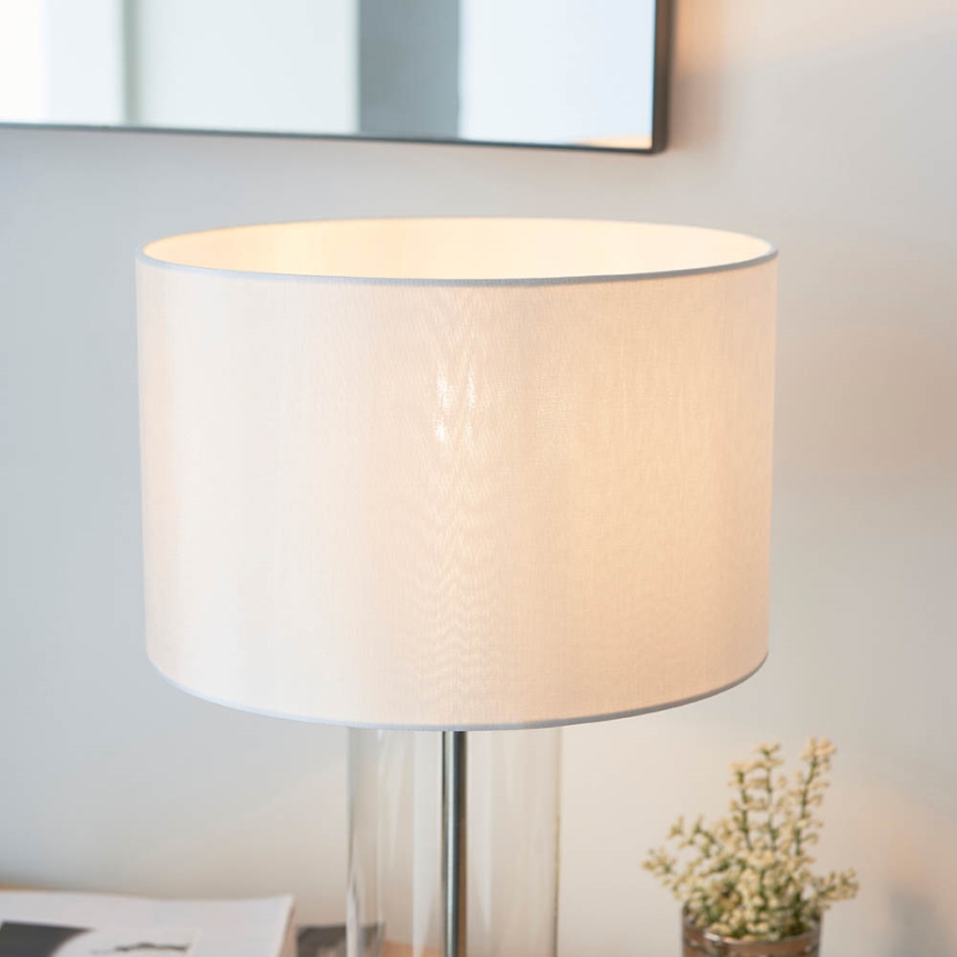 Endon 102674 - ściemnialna lampa stołowa LESSINA 1xE27/10W/230V błyszczący chrom/biały
