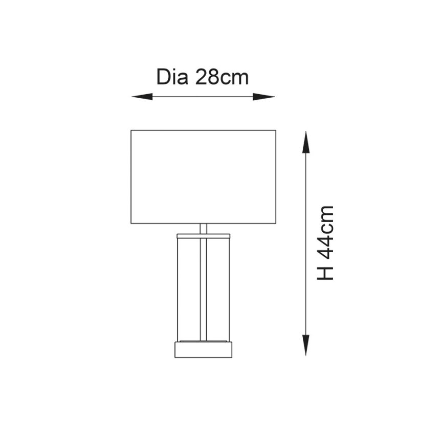 Endon 102674 - ściemnialna lampa stołowa LESSINA 1xE27/10W/230V błyszczący chrom/biały