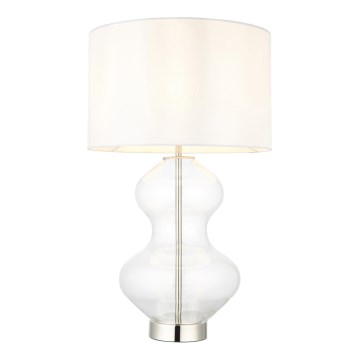 Endon 102676 - Ściemniana lampa stołowa KELDA 1xE27/10W/230V biała/matowy chrom