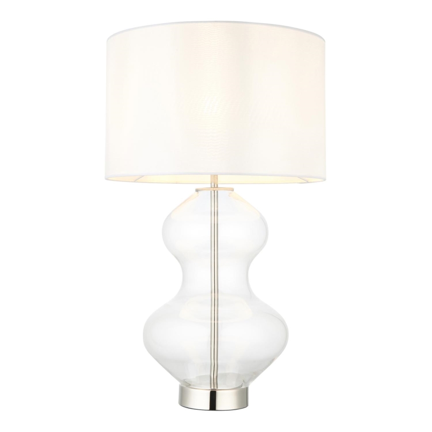 Endon 102676 - Ściemniana lampa stołowa KELDA 1xE27/10W/230V biała/matowy chrom