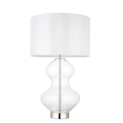 Endon 102676 - Ściemniana lampa stołowa KELDA 1xE27/10W/230V biała/matowy chrom
