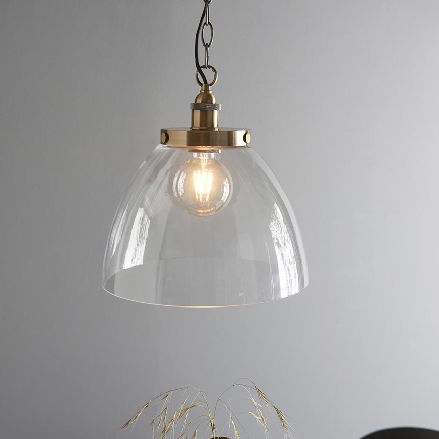 Endon 102926 - Żyrandol na łańcuchu HANSEN 1xE27/10W/230V mosiądz