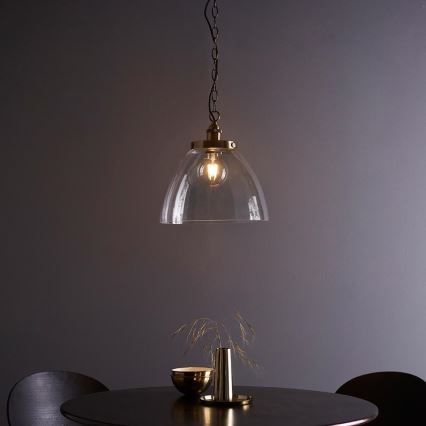 Endon 102926 - Żyrandol na łańcuchu HANSEN 1xE27/10W/230V mosiądz