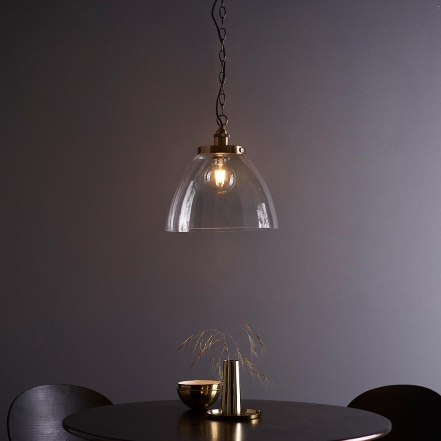 Endon 102926 - Żyrandol na łańcuchu HANSEN 1xE27/10W/230V mosiądz