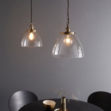 Endon 102926 - Żyrandol na łańcuchu HANSEN 1xE27/10W/230V mosiądz