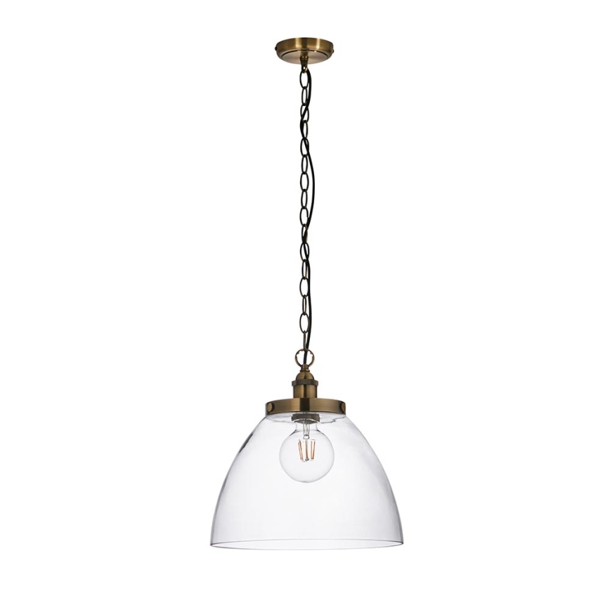 Endon 102926 - Żyrandol na łańcuchu HANSEN 1xE27/10W/230V mosiądz