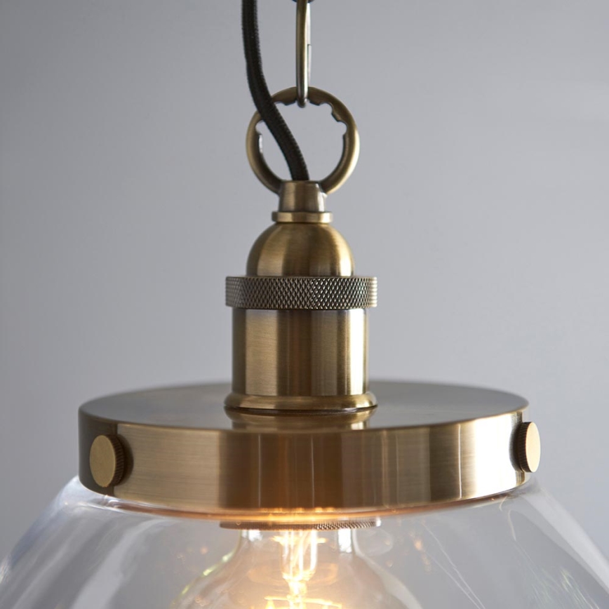 Endon 102926 - Żyrandol na łańcuchu HANSEN 1xE27/10W/230V mosiądz