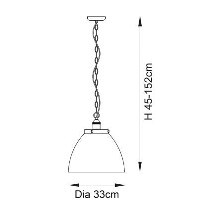 Endon 102926 - Żyrandol na łańcuchu HANSEN 1xE27/10W/230V mosiądz
