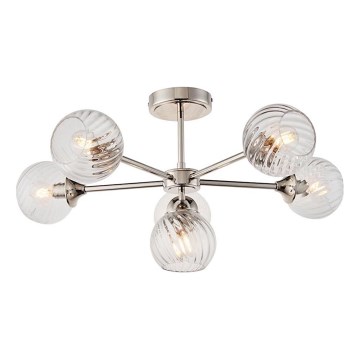 Endon 104050 - Żyrandol na drążku ALLEGRA 6xE14/7W/230V chrom błyszczący/przezroczysty