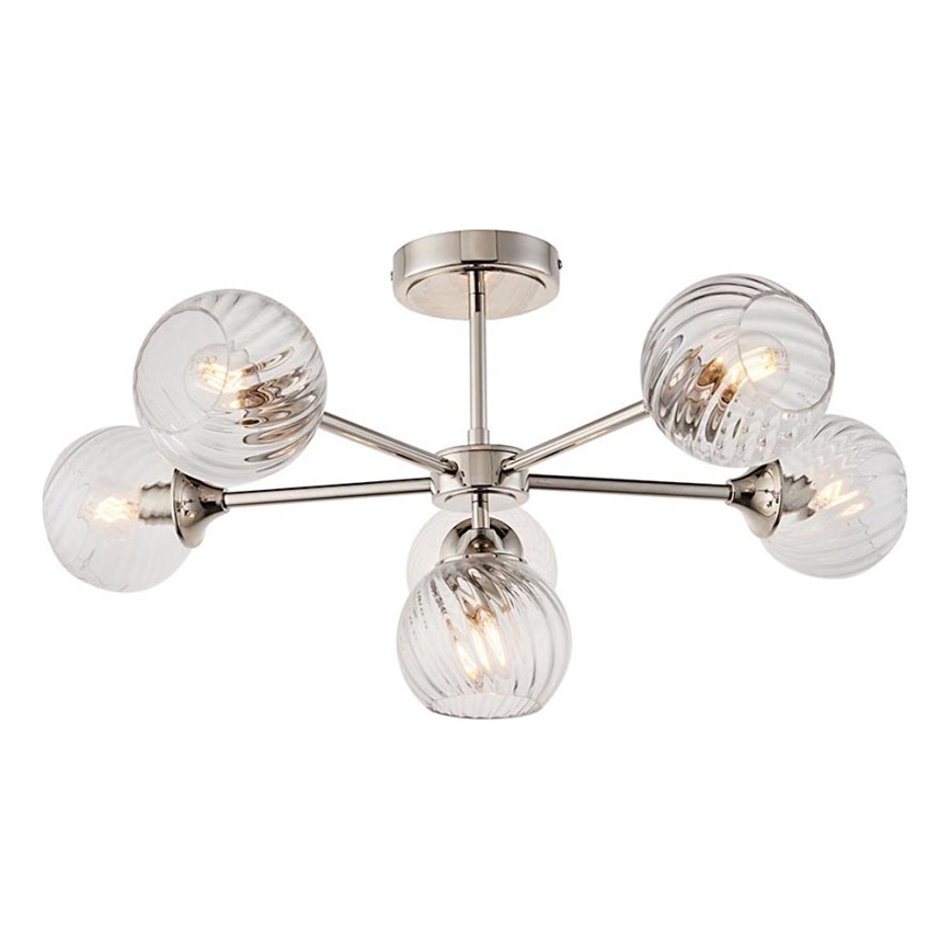 Endon 104050 - Żyrandol na drążku ALLEGRA 6xE14/7W/230V chrom błyszczący/przezroczysty