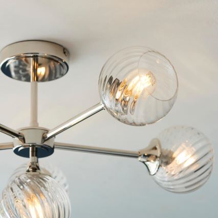 Endon 104050 - Żyrandol na drążku ALLEGRA 6xE14/7W/230V chrom błyszczący/przezroczysty