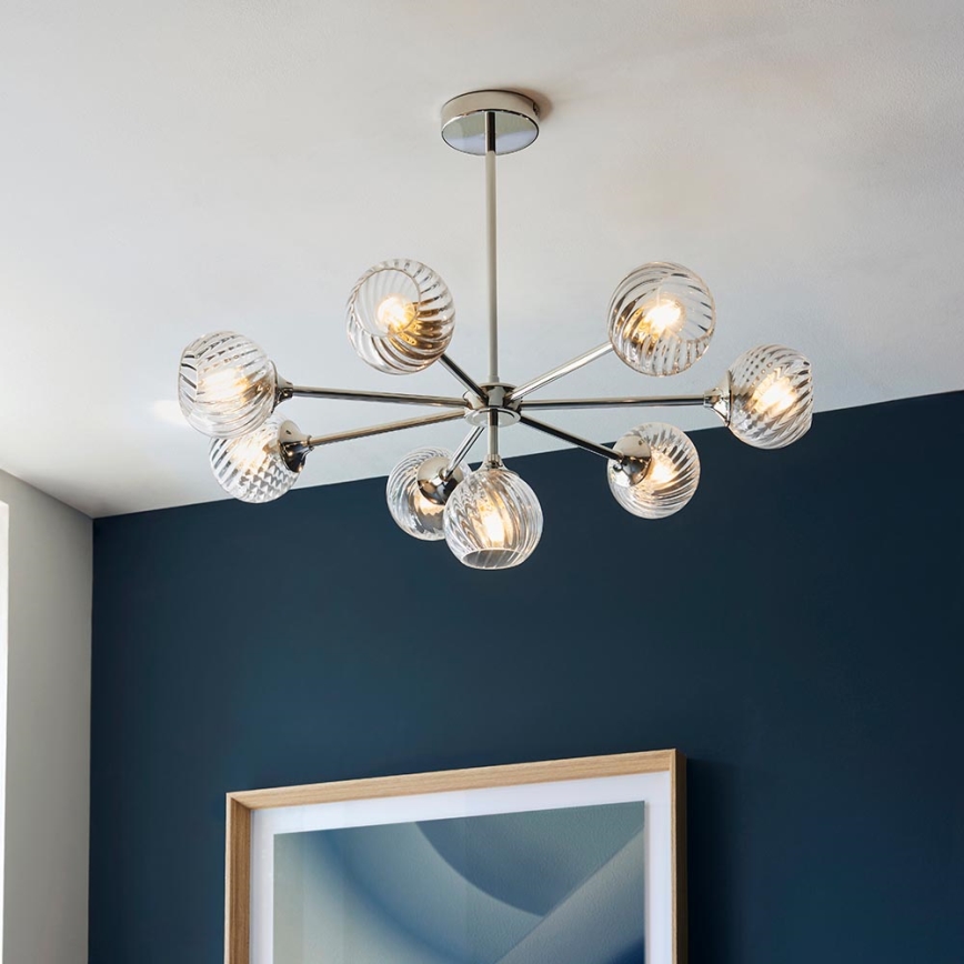 Endon 104051 - Żyrandol na pręcie ALLEGRA 8xE14/7W/230V chrom błyszczący