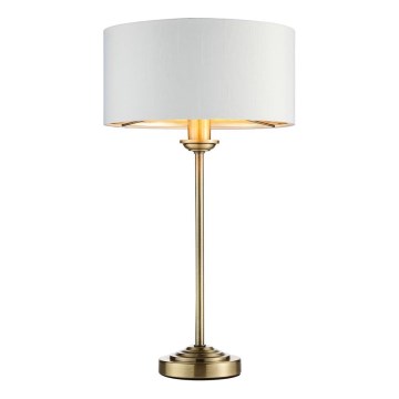 Endon 104054 - Lampa stołowa HIGHCLERE 1xE14/7W/230V biały/mosiądz śr. 25 cm