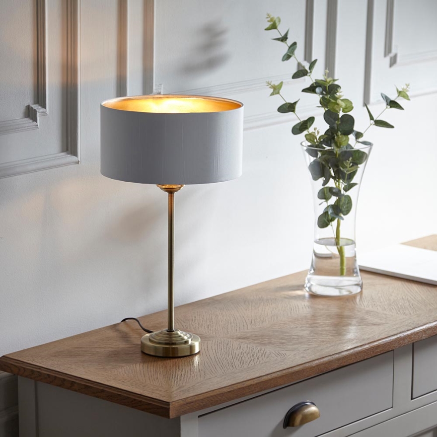 Endon 104054 - Lampa stołowa HIGHCLERE 1xE14/7W/230V biały/mosiądz śr. 25 cm