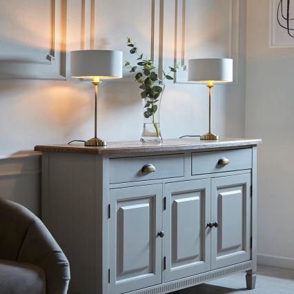 Endon 104054 - Lampa stołowa HIGHCLERE 1xE14/7W/230V biały/mosiądz śr. 25 cm