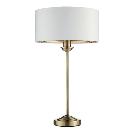 Endon 104054 - Lampa stołowa HIGHCLERE 1xE14/7W/230V biały/mosiądz śr. 25 cm
