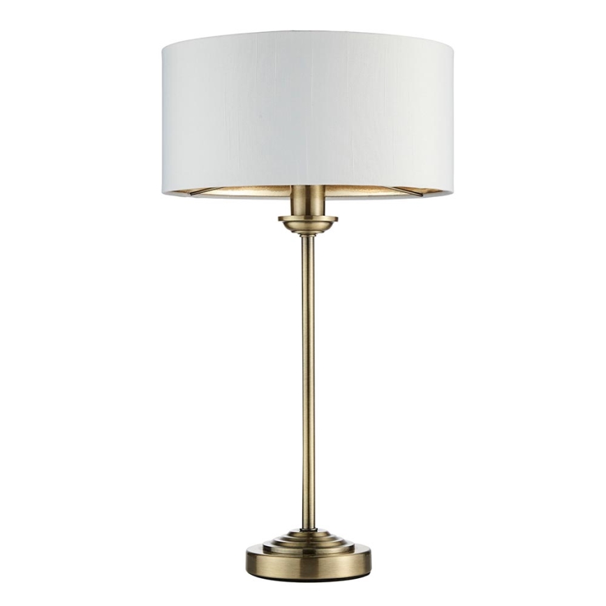 Endon 104054 - Lampa stołowa HIGHCLERE 1xE14/7W/230V biały/mosiądz śr. 25 cm