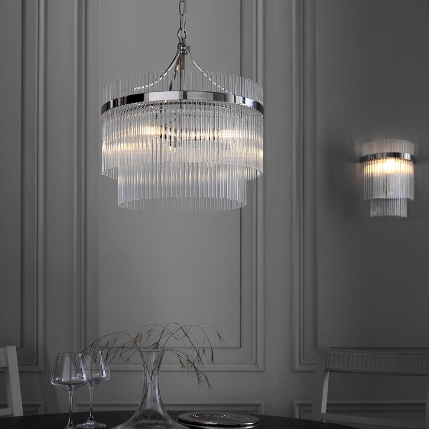 Endon 104113 - Żyrandol na łańcuchu MARIETTA 3xE14/7W/230V chrom błyszczący