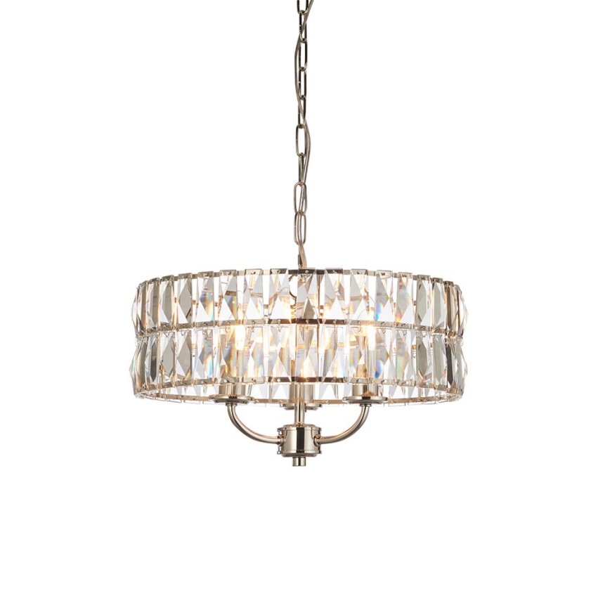 Endon 104466 - Żyrandol na łańcuchu CLIFTON 3xE14/6W/230V chrom błyszczący/przezroczysty śr. 38,5 cm