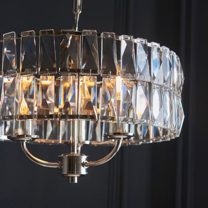 Endon 104466 - Żyrandol na łańcuchu CLIFTON 3xE14/6W/230V chrom błyszczący/przezroczysty śr. 38,5 cm